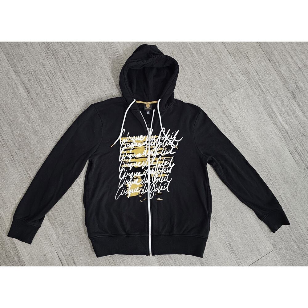 Cirque Du Soleil Mens Full Zip Hoodie Black Cotton Blend Size Medium